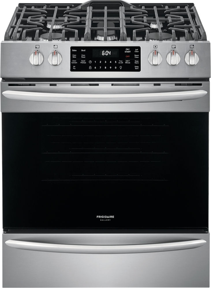Frigidaire Gallery 30″ Stainless Steel Front Control Gas Range with Air Fry FGGH3047VF