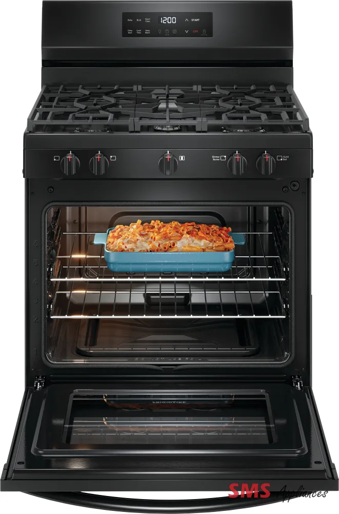 Frigidaire Gas Range - FCRG3062AS with Quick Boil feature for speedy cooking, showcased in a sleek, modern kitchen setting.