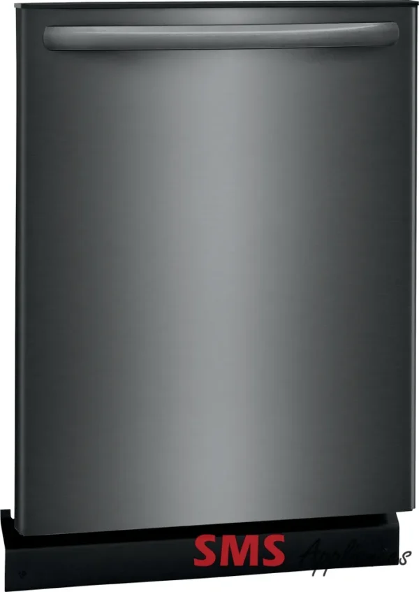 "Image of a Frigidaire 24" Built-In Dishwasher, a modern kitchen appliance designed for efficient dishwashing. The dishwasher features sleek design with a stainless steel finish, electronic controls, and multiple wash cycles for thorough cleaning. Its compact size makes it ideal for smaller kitchens while offering ample capacity for dishes and utensils. The Frigidaire logo is visible on the front panel."