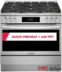 Frigidaire Gallery Gas Range GCFG3661AF with Air Fry feature for healthy cooking, showcasing sleek design and modern controls