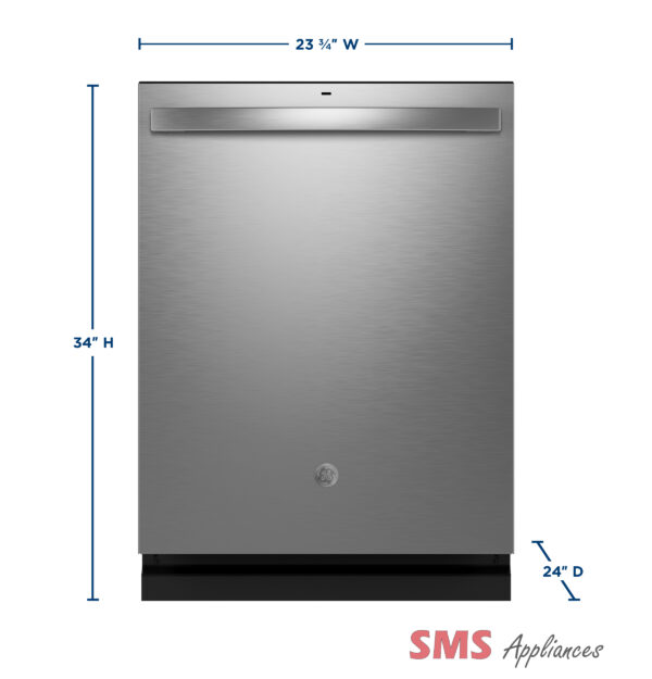 GE Top Control Stainless Steel Interior Dishwasher with Sanitize Cycle - GDT650SYVFS