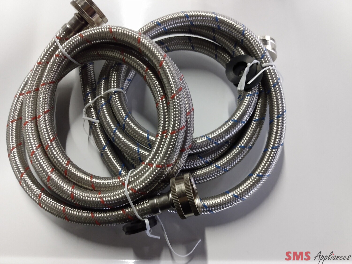 5 Ft. Stainless Steel Washing Machine Drain Hoses Hot and Cold