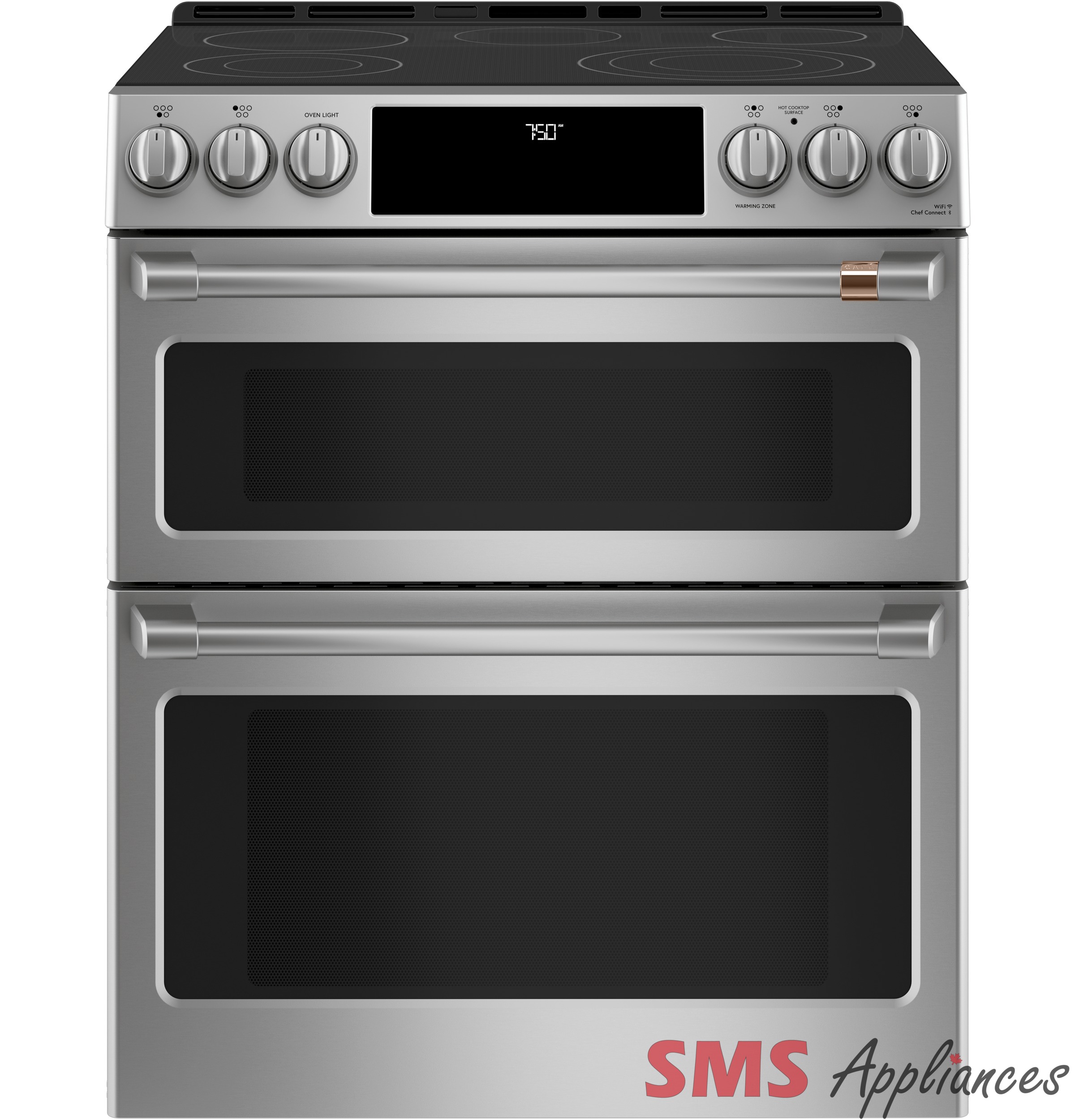 Café™ 30″ Front Control Radiant and Convection Double Oven Range – CCES750P2MS1