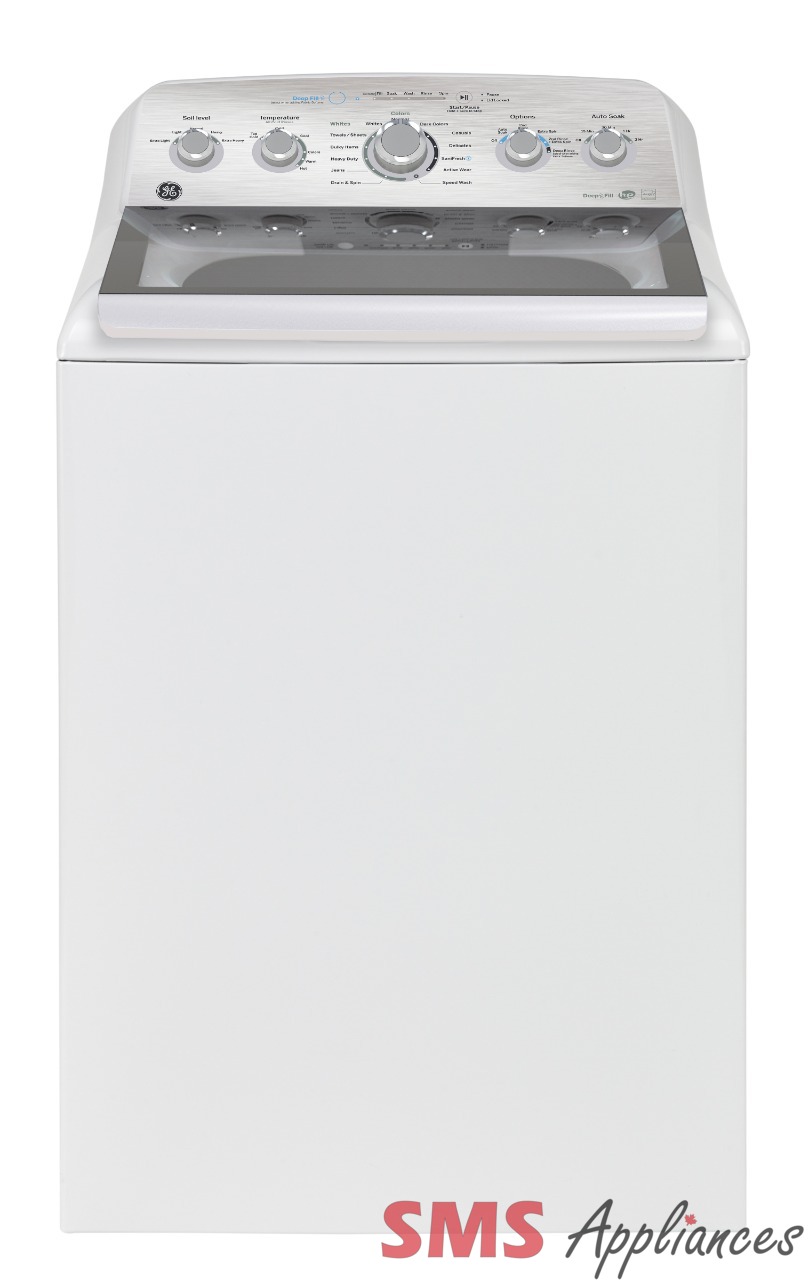 GE 5.0 Cu. Ft. Top Load Washer with SaniFresh Cycle White – GTW580BMRWS