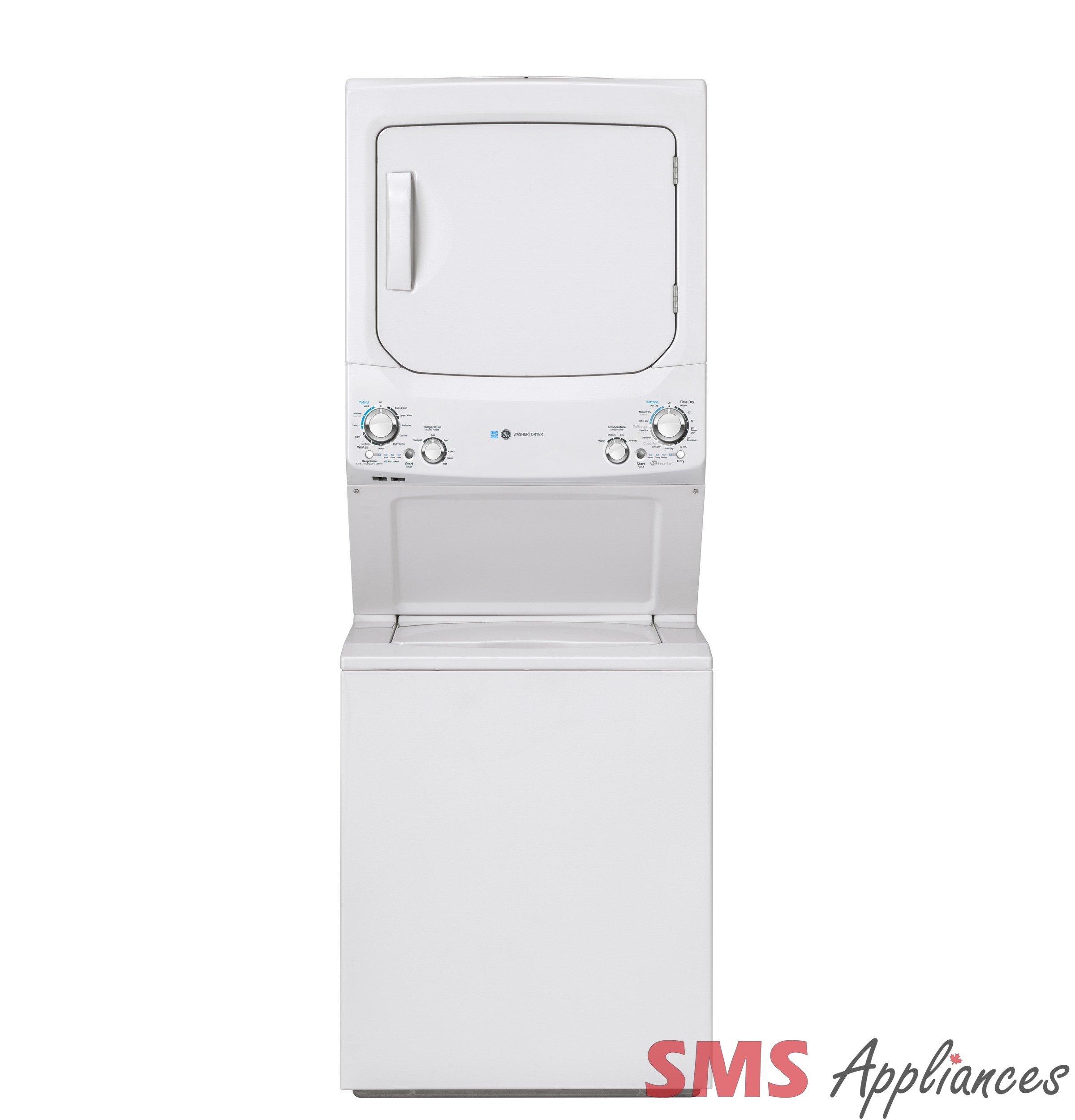 GE Spacemaker® 4.5 IEC cu. ft. Washer and 5.9 cu. ft. Electric Dryer – GUD27EEMNWW