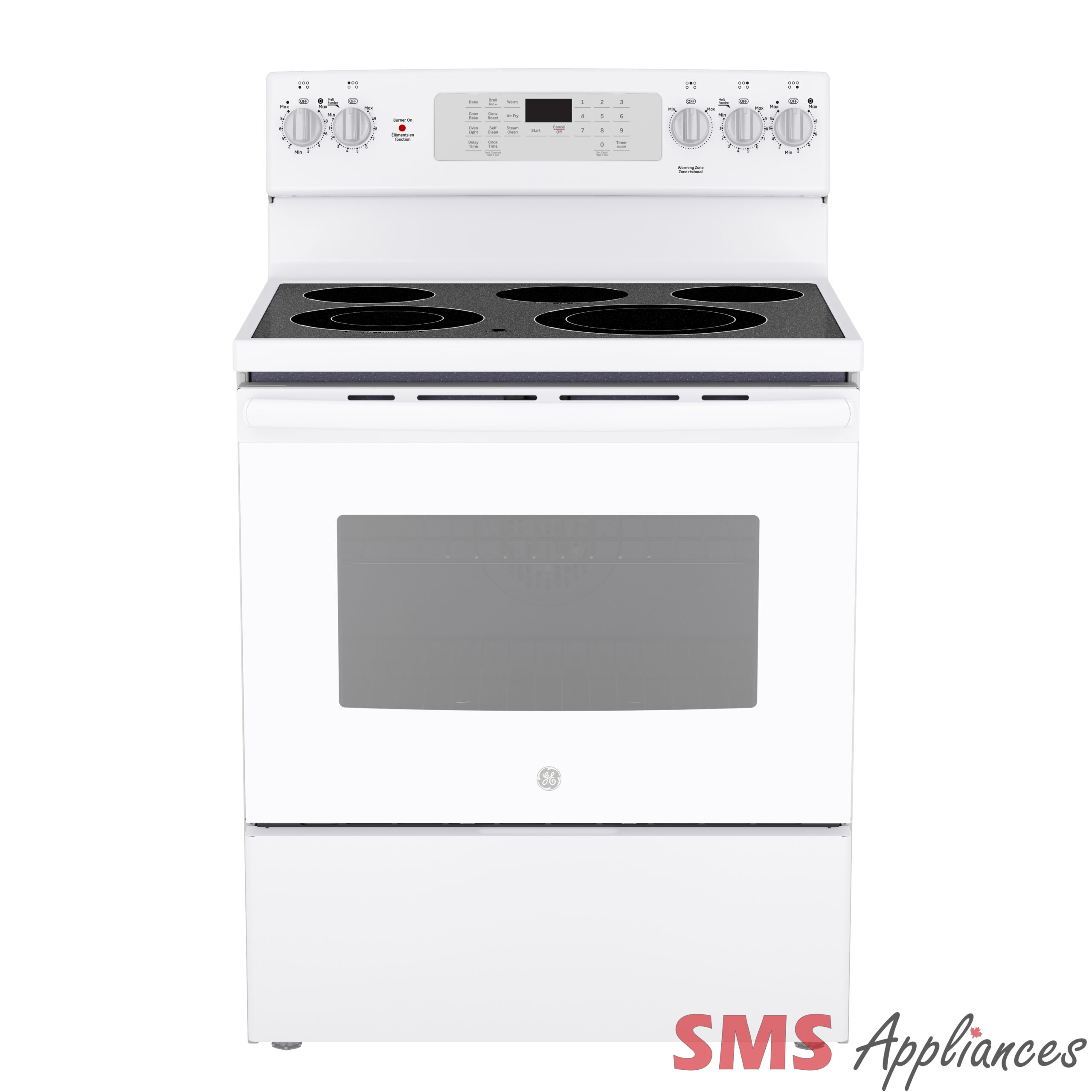 GE 30” Free Standing Electric Convection Range – JCB840DVWW